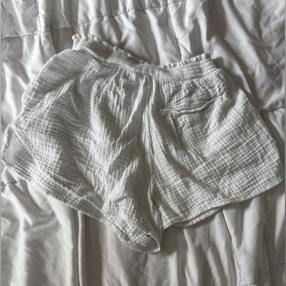Aerie White Gauzy Shorts - Picture 2 of 3